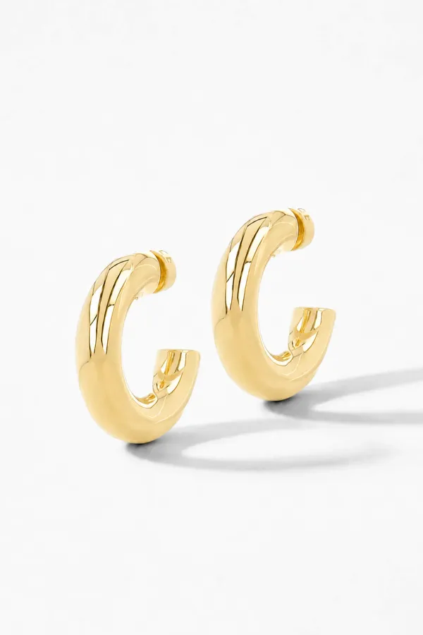 Gouden Oorbellen Creolen Creolen Hoops Chandler Medium