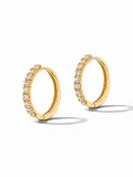 Gouden Oorbellen Huggy Loops Zirkonia Copain Medium