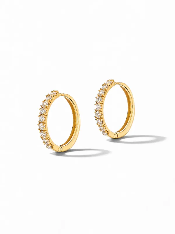 Gouden Oorbellen Huggy Loops Zirkonia Copain Small