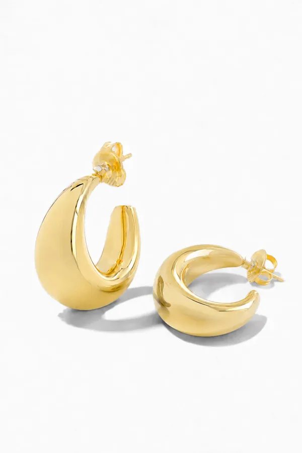 Gouden Oorbellen Creolen Chunky Drops Fargo Large