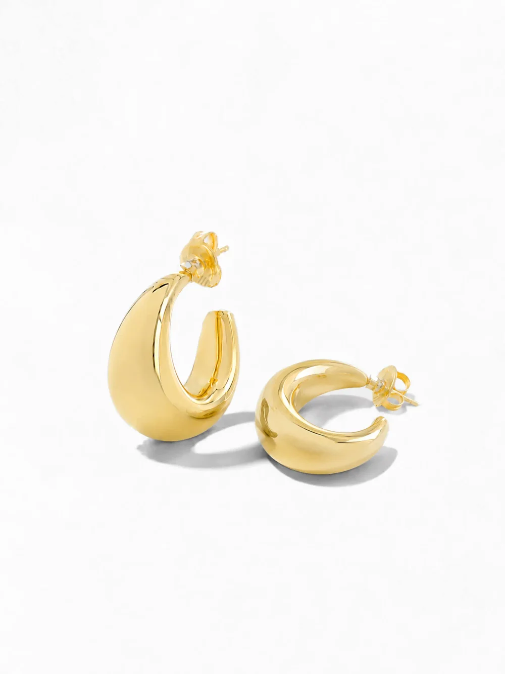 Gouden Oorbellen Creolen Chunky Drops Fargo Medium