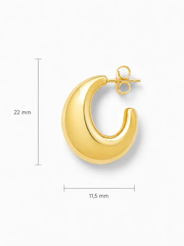 Gouden Oorbellen Creolen Chunky Drops Fargo Medium