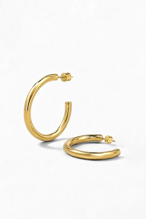 Gouden Oorbellen Hoops Creolen Harlem Medium