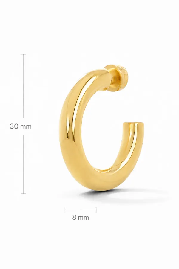 Gouden Oorbellen Creolen Chunky Hoops Hudson Large