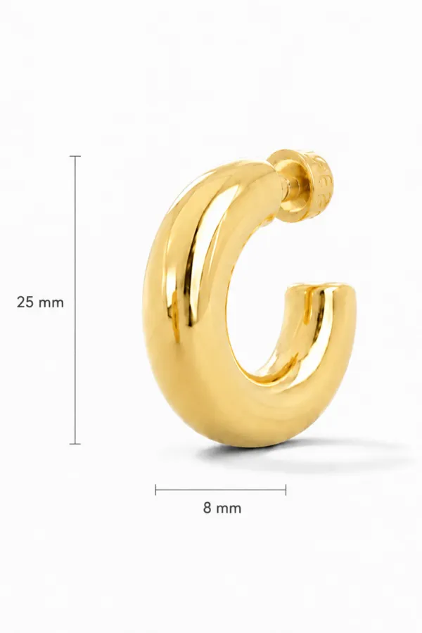 Gouden Oorbellen Creolen Chunky Hoops Hudson Medium