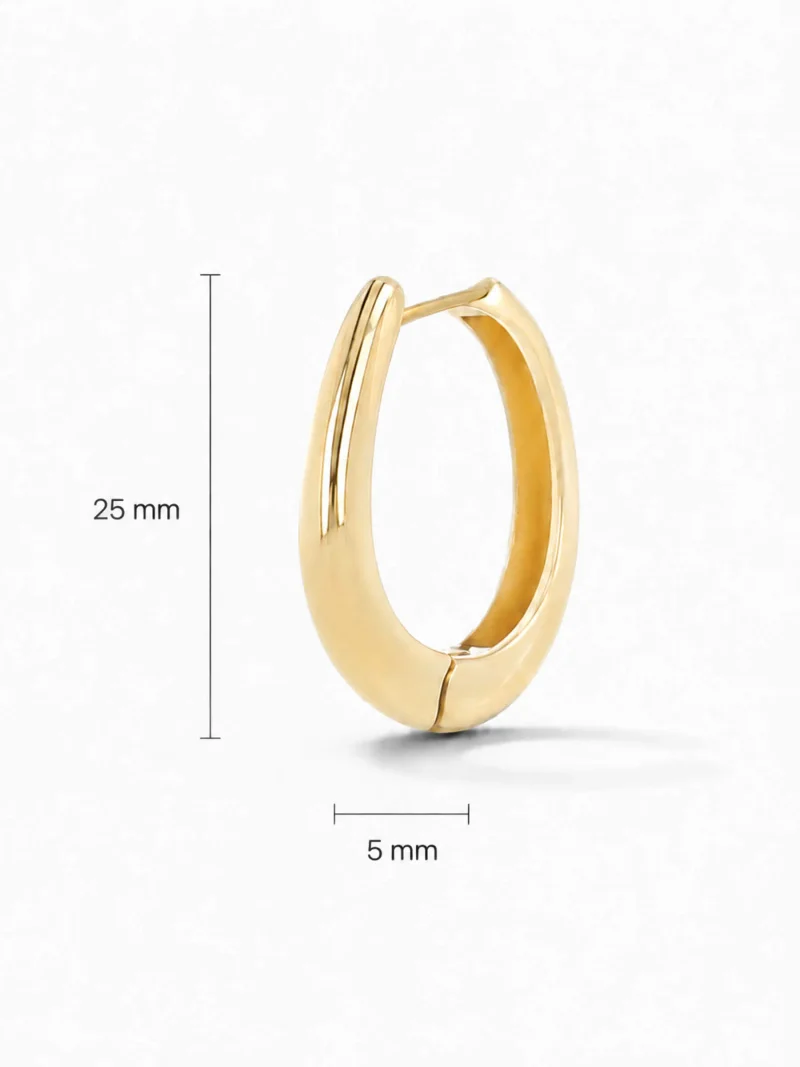 Gouden Oorbellen Logan Oval Linked Hoop Creolen Large
