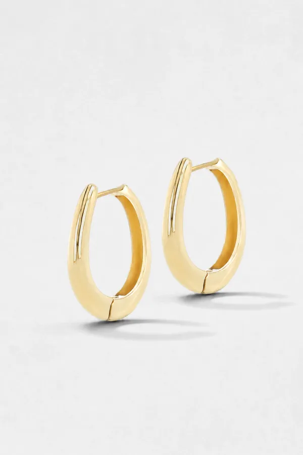 Gouden Oorbellen Oval Linked Hoop Creolen Logan Medium