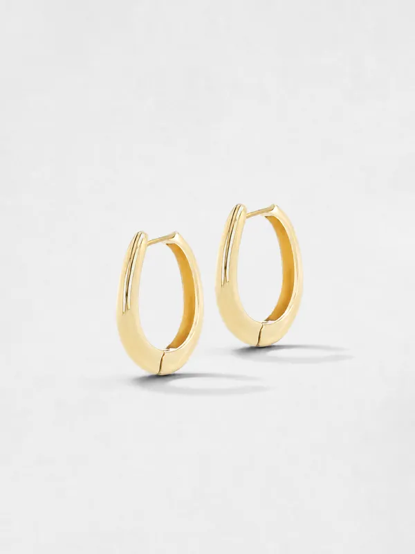 Gouden Oorbellen Oval Linked Hoop Creolen Logan Small