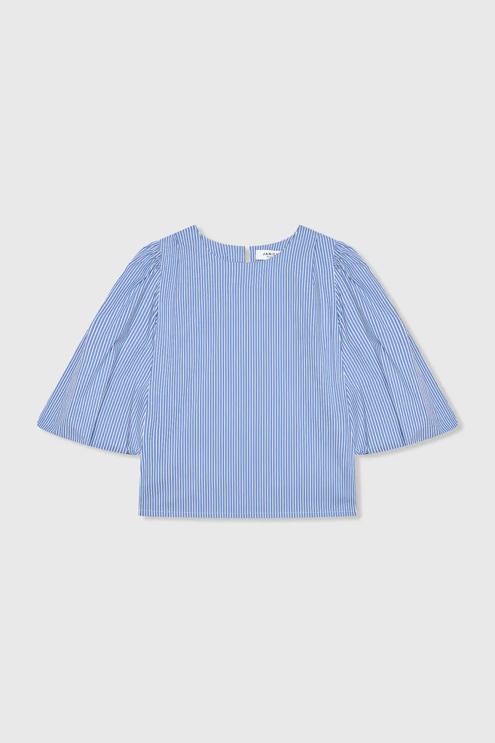 Women's Puffed-Sleeve Striped Top by Elian in Blue