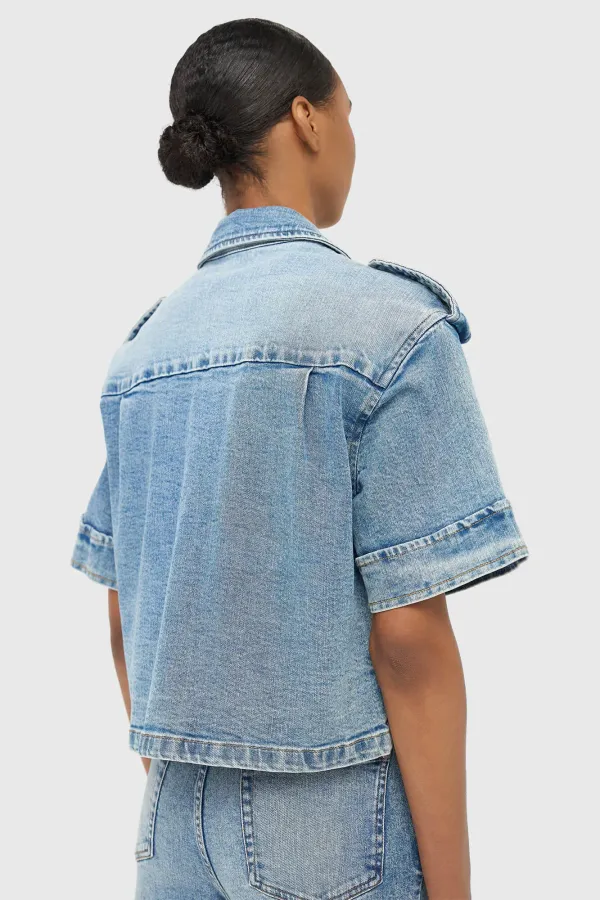 Denim-Bluse für Damen, Spike, Blau, 786