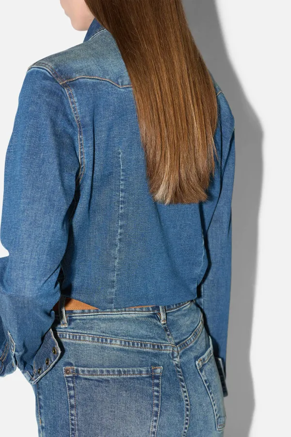 Denim Blouse Dames Stretch Levi Blauw 357
