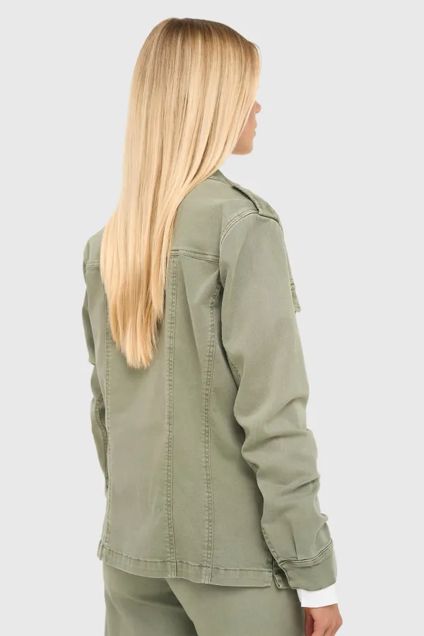 Women's Dwayne Green Denim Jacket 943