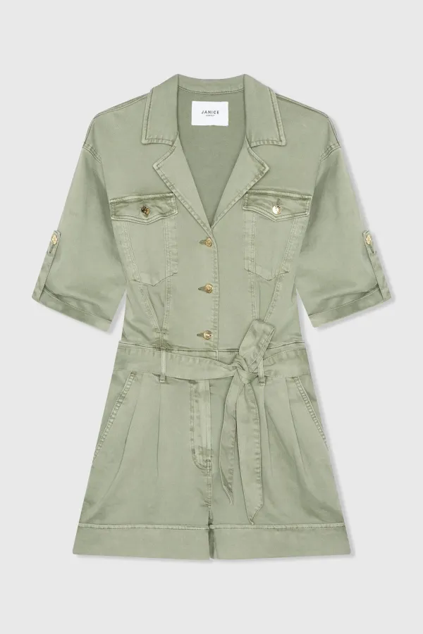 Denim-Jumpsuit für Damen Axil Grün 943