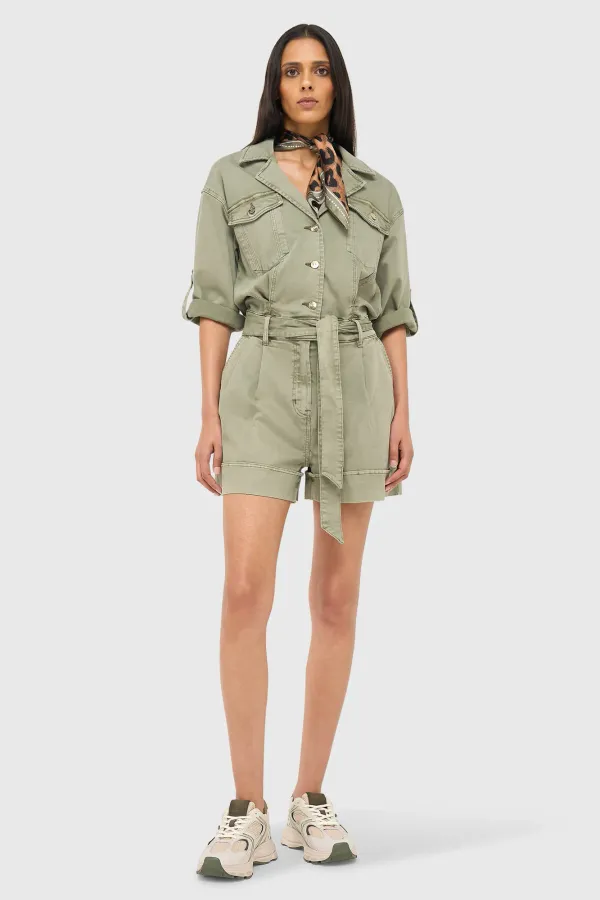 Denim-Jumpsuit für Damen Axil Grün 943
