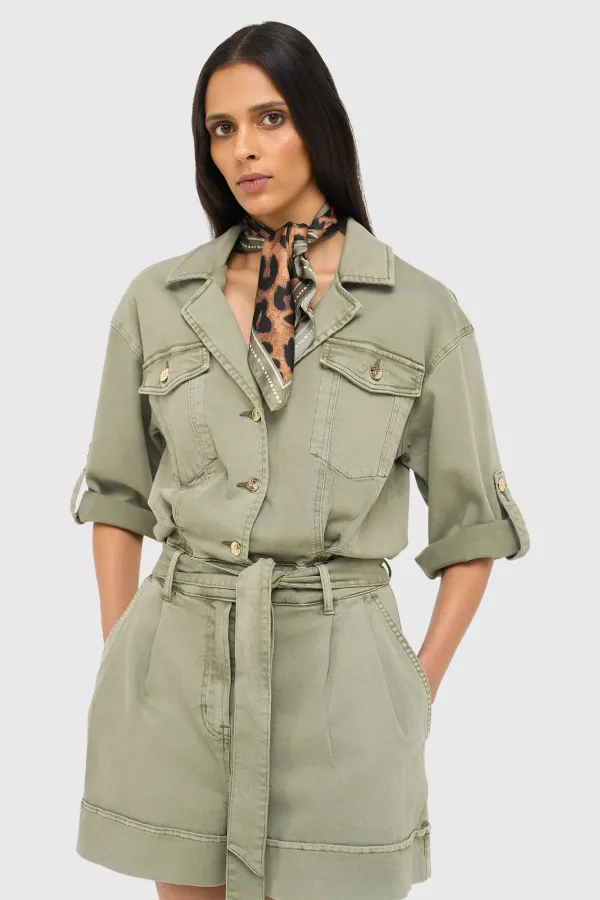 Denim-Jumpsuit für Damen Axil Grün 943