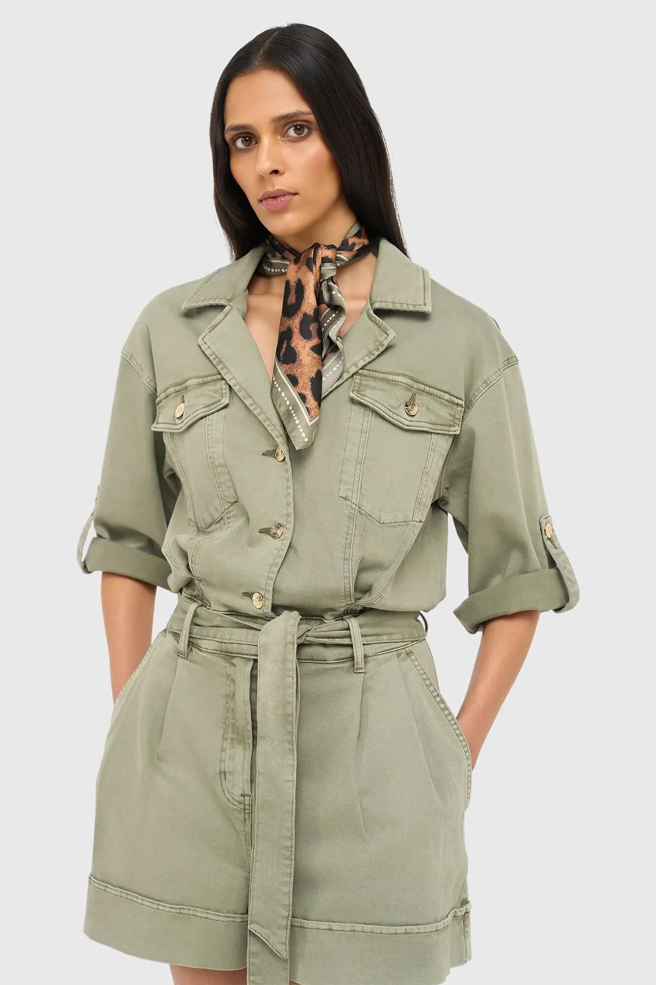 Denim-Jumpsuit für Damen Axil Grün 943