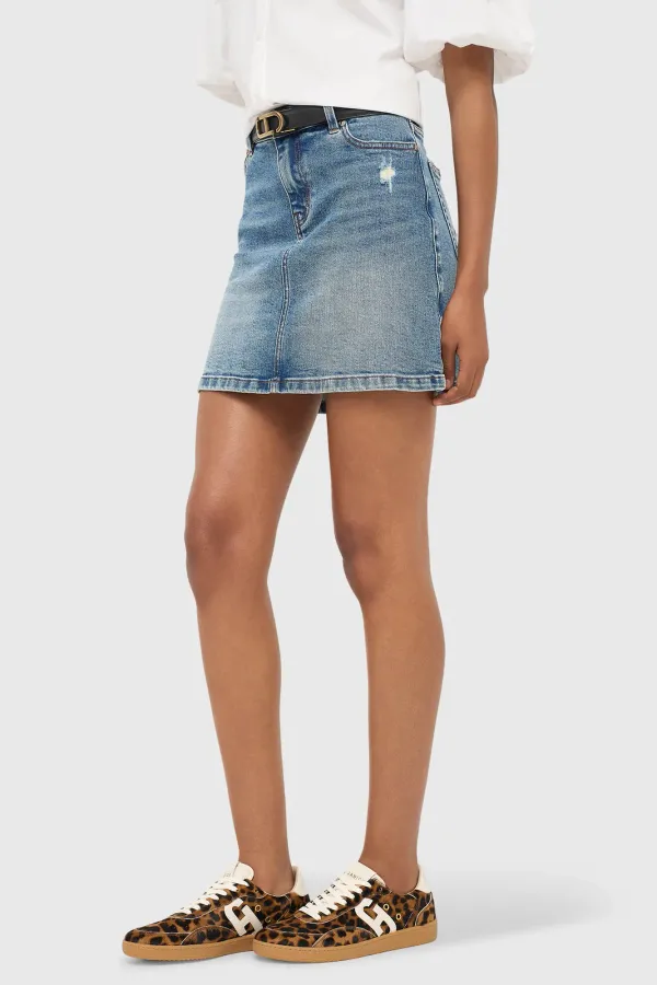 Benson Short Denim Skirt, Blue, Size 379