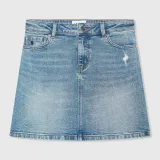 Denim Rok Kort Benson Blauw 379