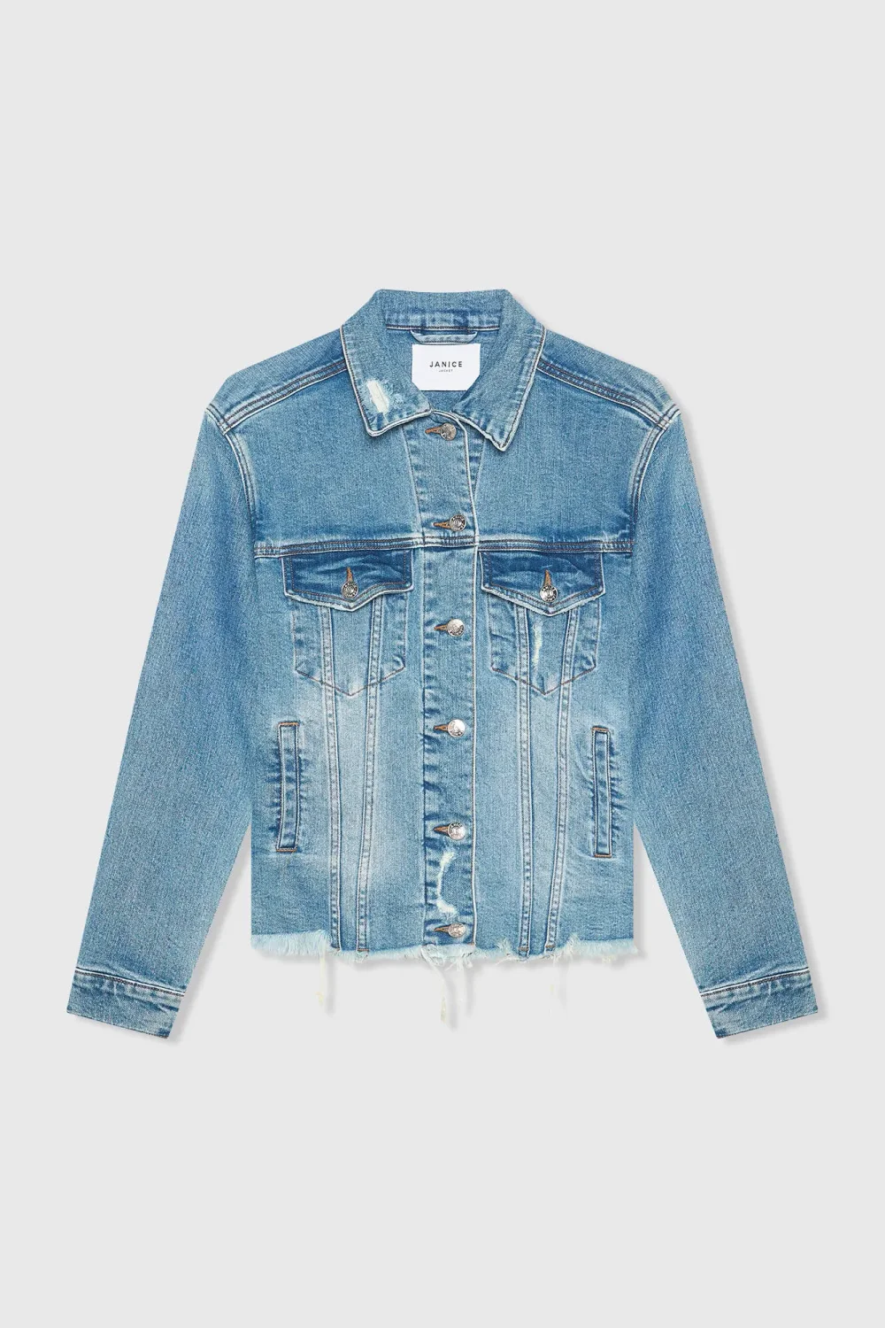 Denim-Jeansjacke mit Stretchanteil für Damen von Gregory, blau, Größe 379