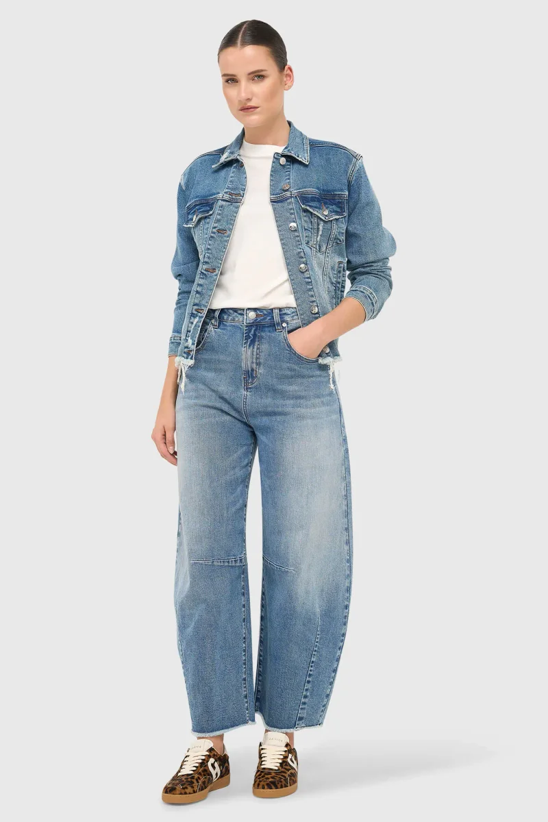 Denim-Jeansjacke mit Stretchanteil für Damen von Gregory, blau, Größe 379