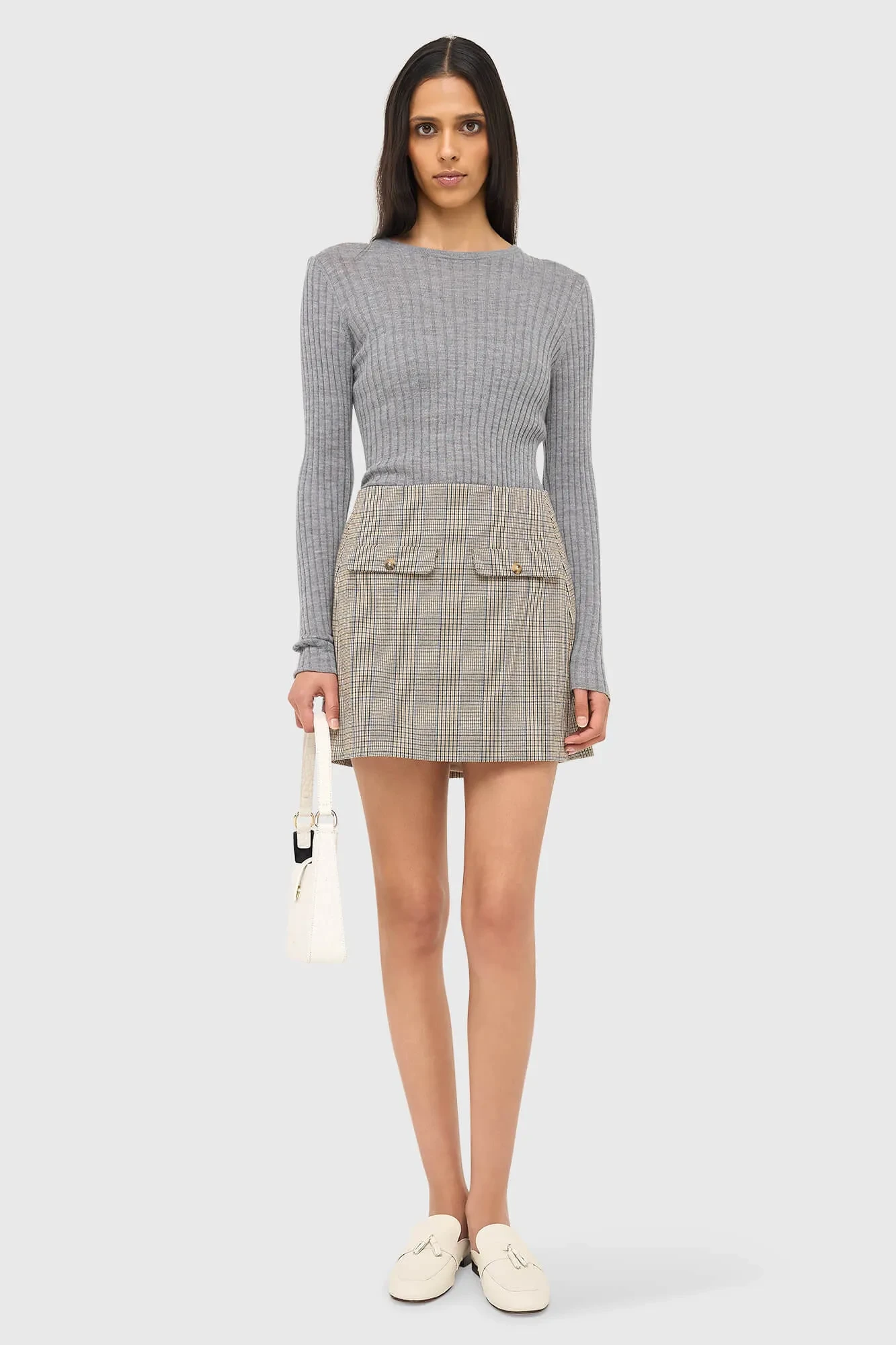 Merino Wool Long-Sleeve Sweater, Lyle Gray