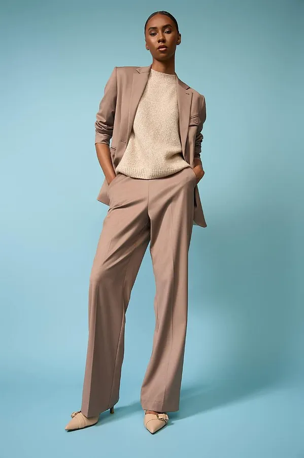 Damenhose mit weitem Bein, braun, Pete