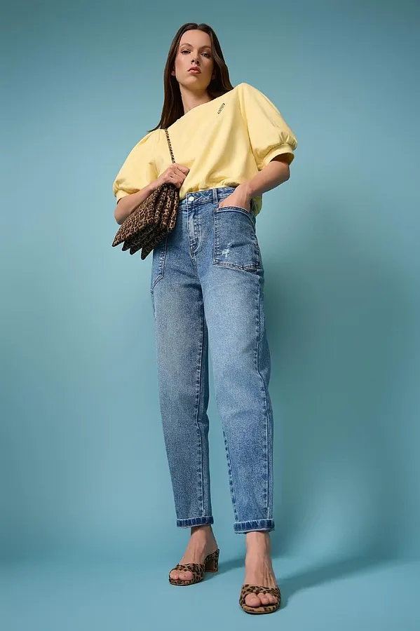 Women's Worker Jeans, Barrel Fit, Stretch, Mid-Rise, Morrison Blue, Size 379