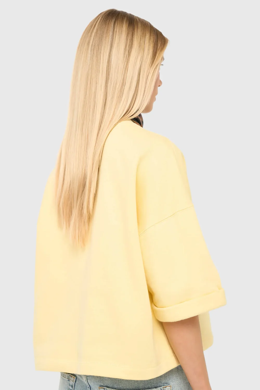 Gelber Damenpullover aus Baumwolle von Aiden