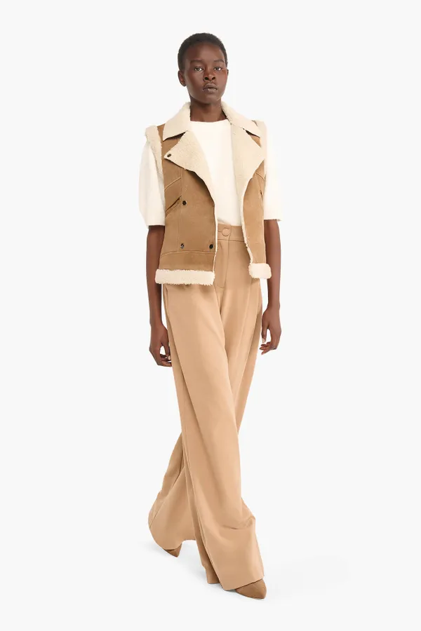 Lammy Dames Vest Suede Nick Cognac