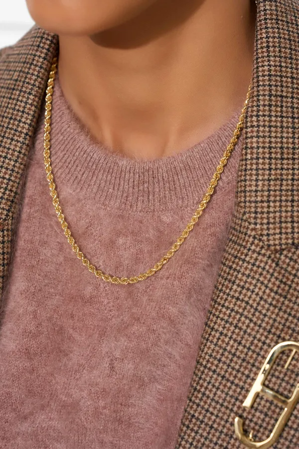 Gouden Schakelketting Gedraaide Chester Twisted Chain