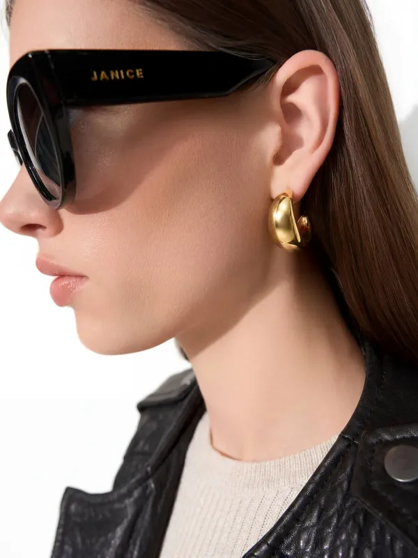 Gouden Oorbellen Creolen Chunky Drops Fargo Large