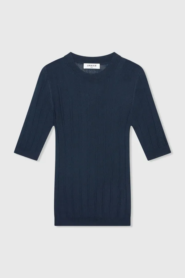 Blue Sweater, Merino Wool, Fine Knit, Charly Blue