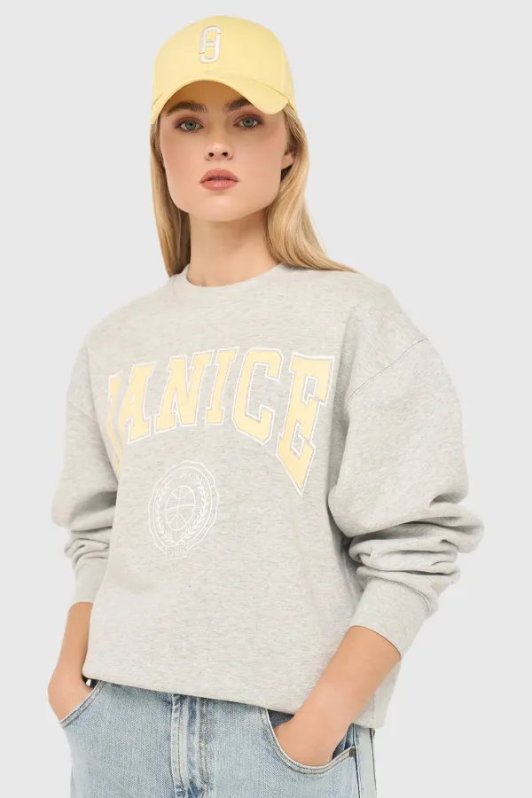 Gray Women's Cotton Sweater with Owen Logo