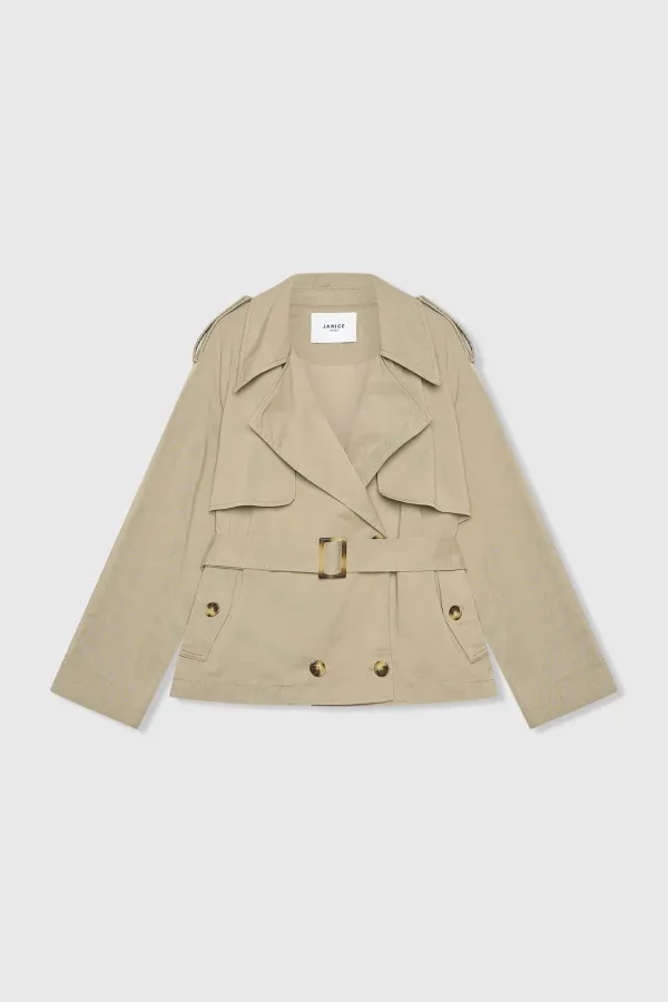 Groene Korte Trenchcoat Cayden