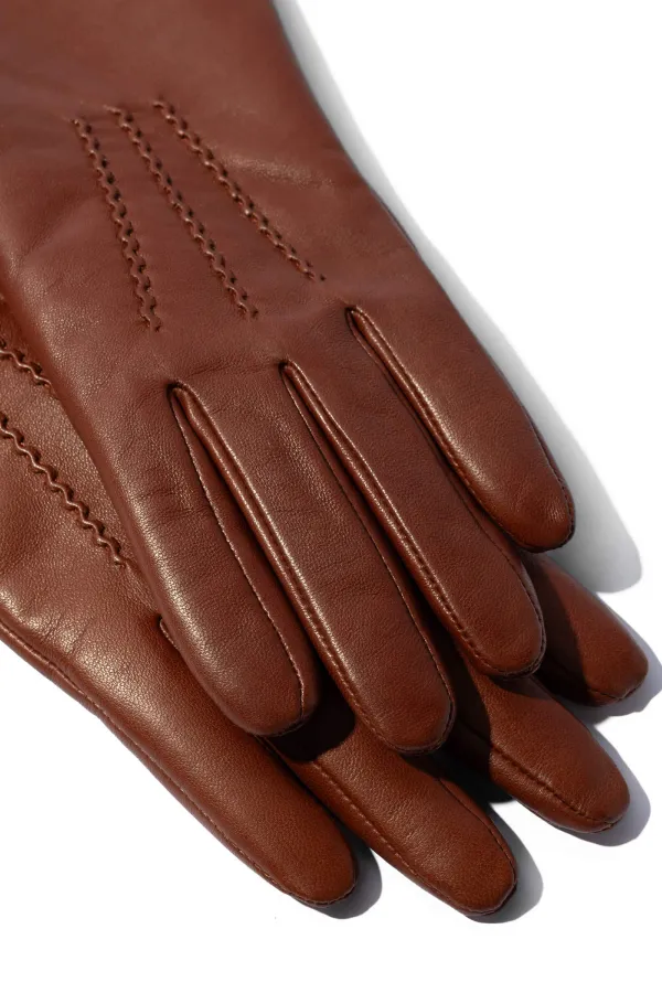 leren handschoenen dames atlas cognac