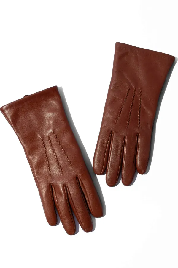 leren handschoenen dames atlas cognac
