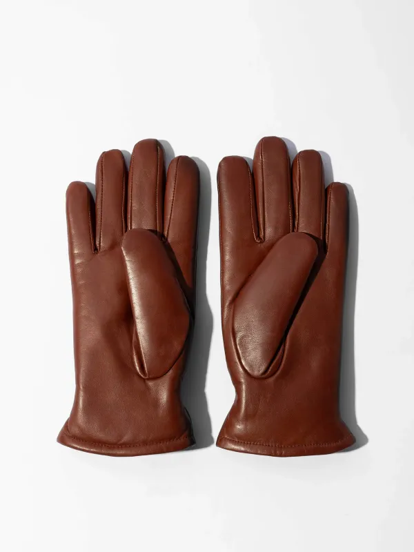Leren Handschoenen Dames Hawk Cognac