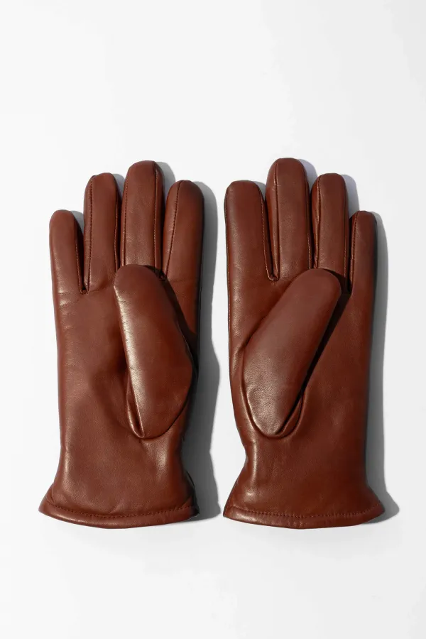 Leren Handschoenen Dames Hawk Cognac