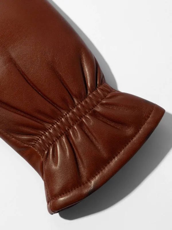Leren Handschoenen Dames Hawk Cognac