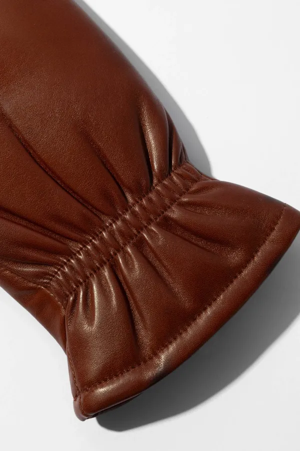 Leren Handschoenen Dames Hawk Cognac