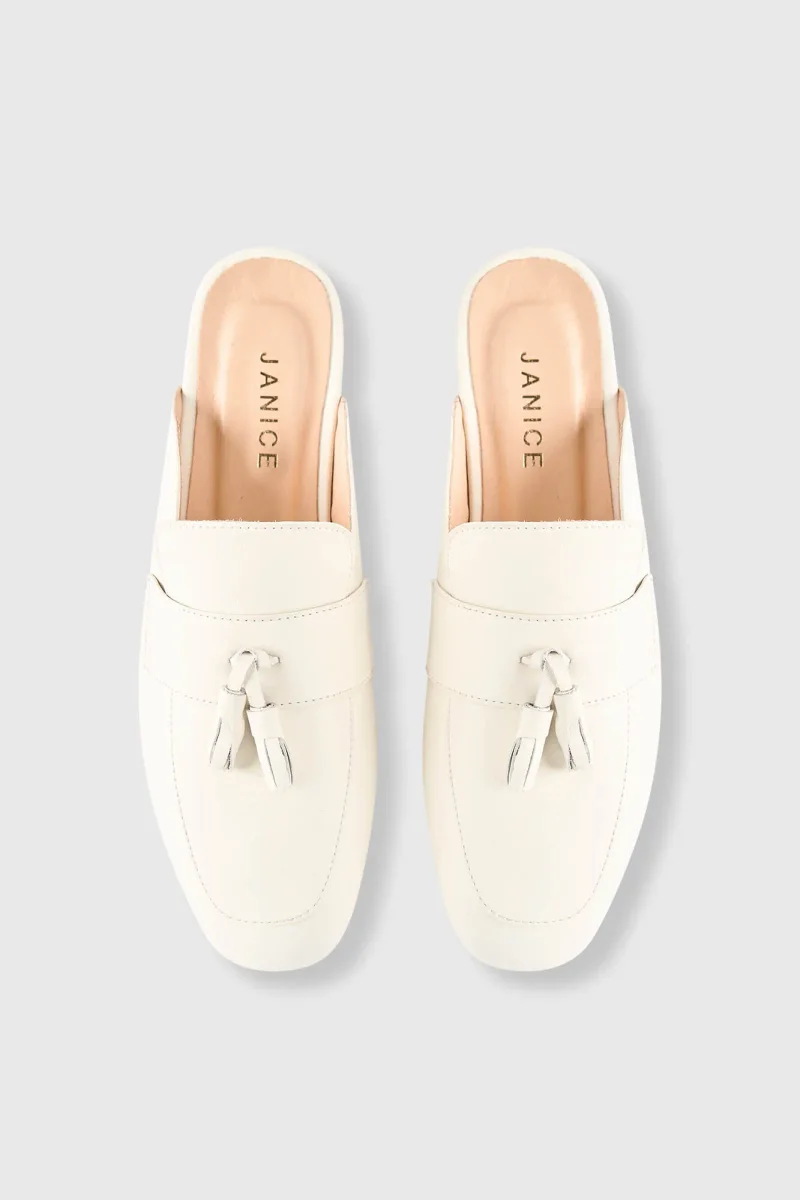 Women's Suede Slip-On Loafers Burt Mule Off-White