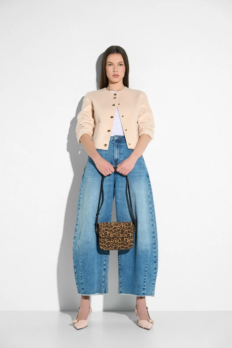 Kurzarm-Kaschmirjacke für Damen von Vince, Double Face, Pfirsich