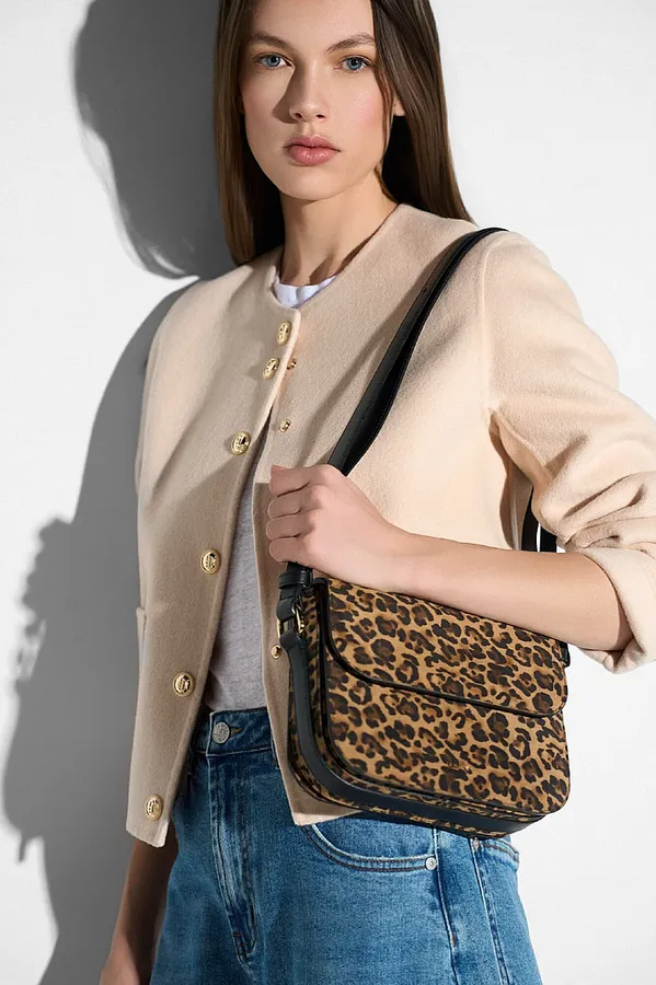 Kurzarm-Kaschmirjacke für Damen von Vince, Double Face, Pfirsich