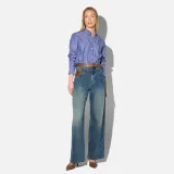 Jeans Dames Barrel Stretch Denim Drew Blauw 357