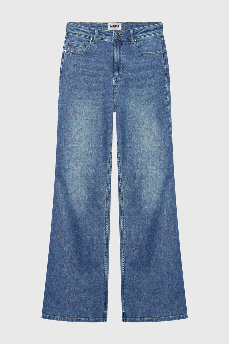 High-Rise Wide-Leg Jeans, Mason Blue 111