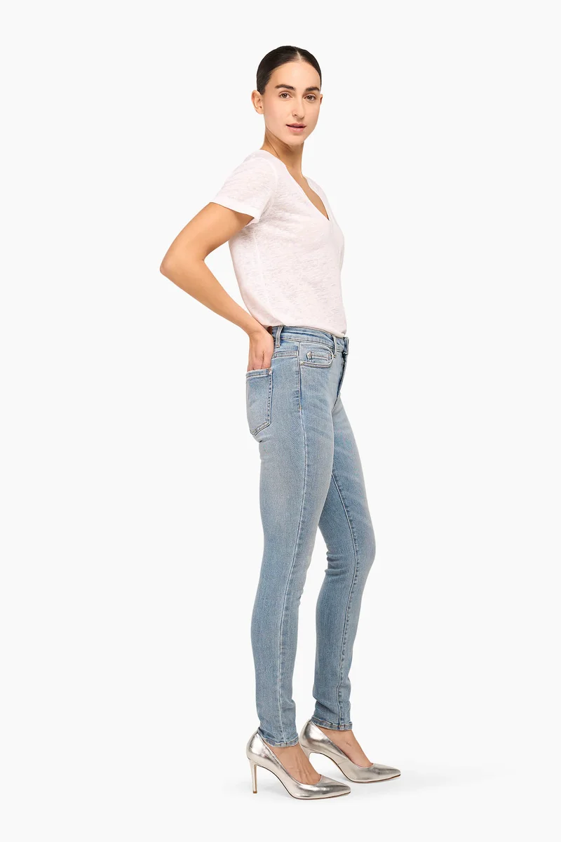 High-Rise-Skinny-Jeans Rocket Blau 323