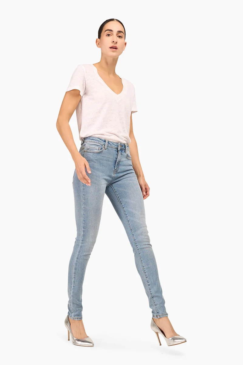 High-Rise-Skinny-Jeans Rocket Blau 323