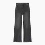 High Rise Dames Jeans Rechte Pijp Flared Jagger Grijs 415