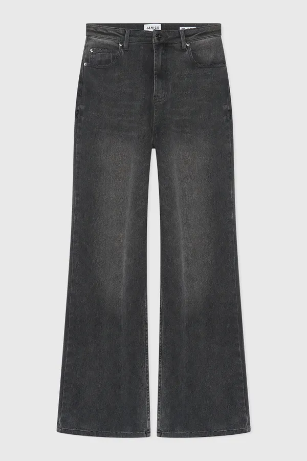 Damenjeans mit weitem Bein, Modell „Jason“, grau, Größe 415
