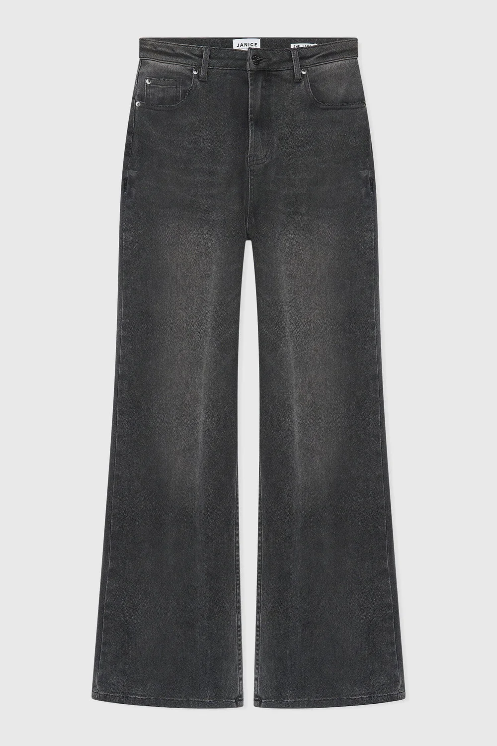Damenjeans mit weitem Bein, Modell „Jason“, grau, Größe 415